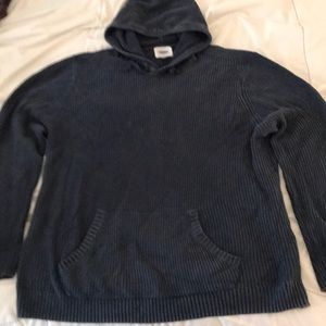 Old Navy blue knit sweater hooded sweatshirt